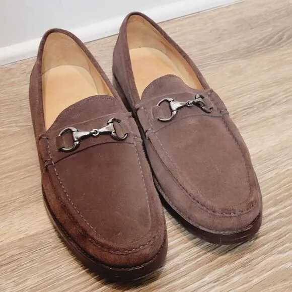 Peter Millar Brown Suede Horsebit Loafers Size 11