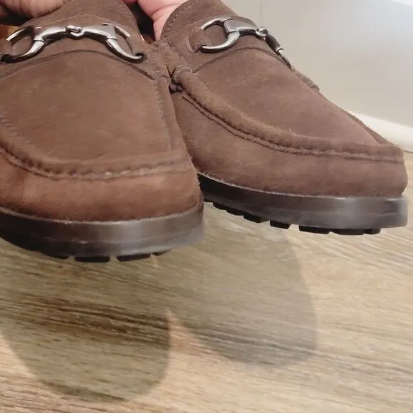 Peter Millar Brown Suede Horsebit Loafers Size 11