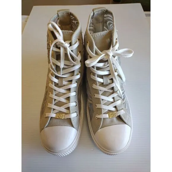 PF Flyers High Top Sneakers Allston Fashion Mesh‎ Cement Mirage Women's 8 Beige