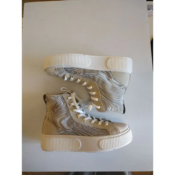 PF Flyers High Top Sneakers Allston Fashion Mesh‎ Cement Mirage Women's 8 Beige