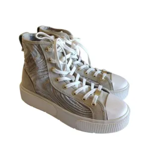 PF Flyers High Top Sneakers Allston Fashion Mesh‎ Cement Mirage Women's 8 Beige