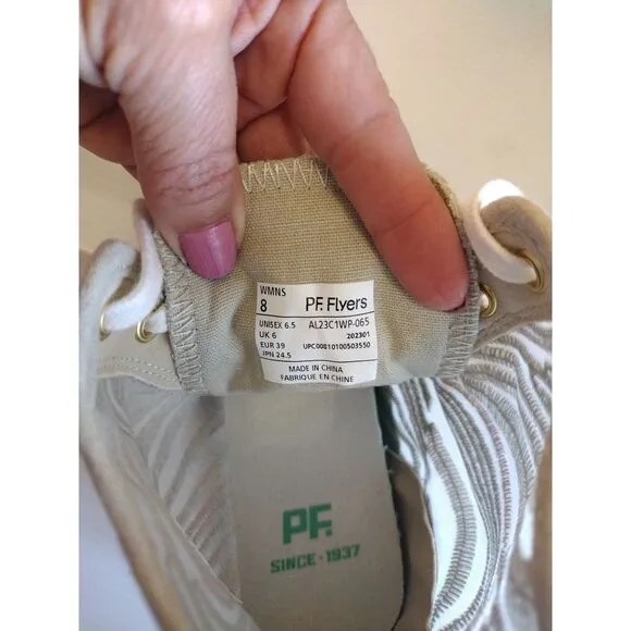 PF Flyers High Top Sneakers Allston Fashion Mesh‎ Cement Mirage Women's 8 Beige