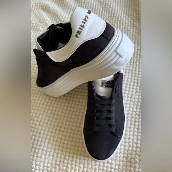 Philipp Plein Black and White Men's Sneakers