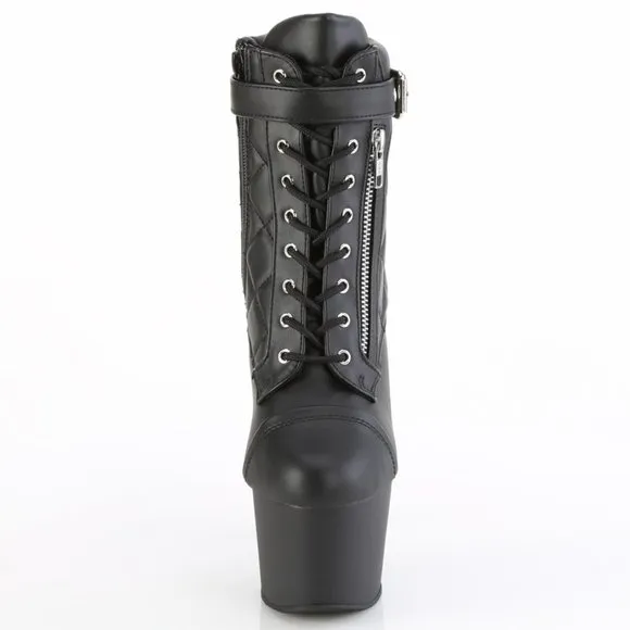 Platform Pocket High Heel Lace Up Ankle Boots