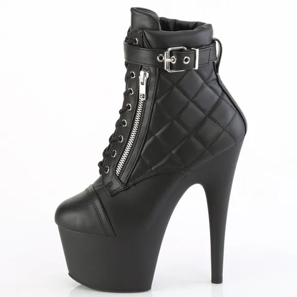 Platform Pocket High Heel Lace Up Ankle Boots
