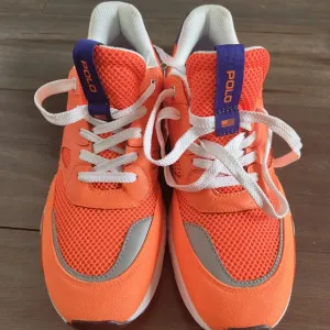 Polo by Ralph Lauren Orange and White Sneakers Mesh Upper
