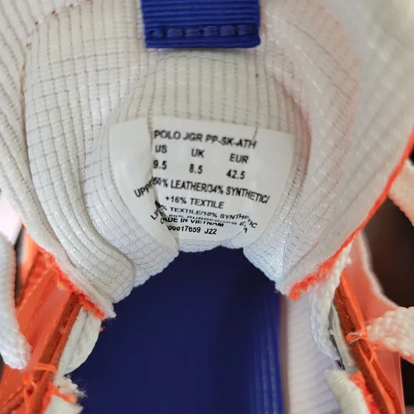 Polo by Ralph Lauren Orange and White Sneakers Mesh Upper