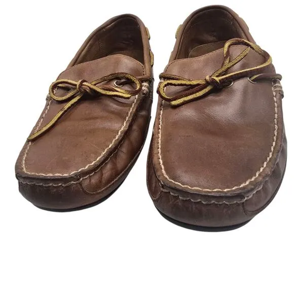 Polo Ralph Lauren Wynding Drivers Moccasin Leather Loafers Brown Mens Size 9.5D