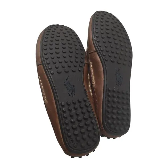 Polo Ralph Lauren Wynding Drivers Moccasin Leather Loafers Brown Mens Size 9.5D