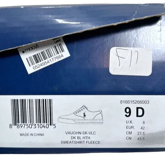 Polo Ralph Lauren Vaughn Lowtop Blue Fashion Sneakers Men’s Size 9
