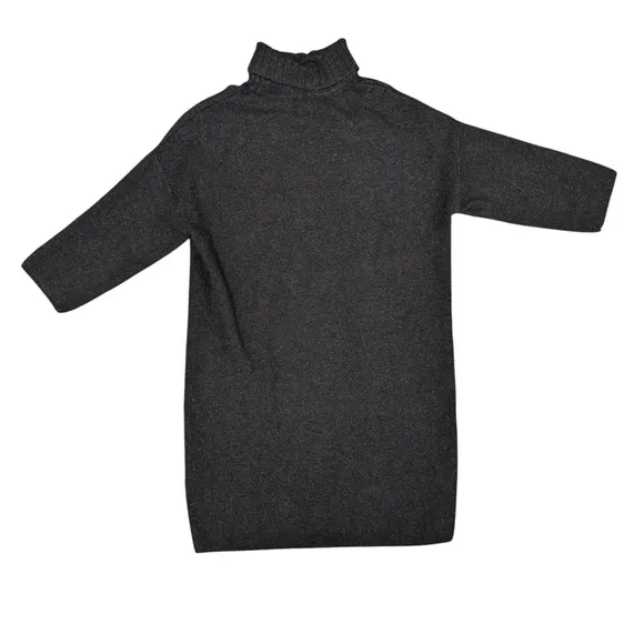 Pomander Place Viviane Shimmer 3/4 Sleeve Turtleneck Mini Dress Black XS