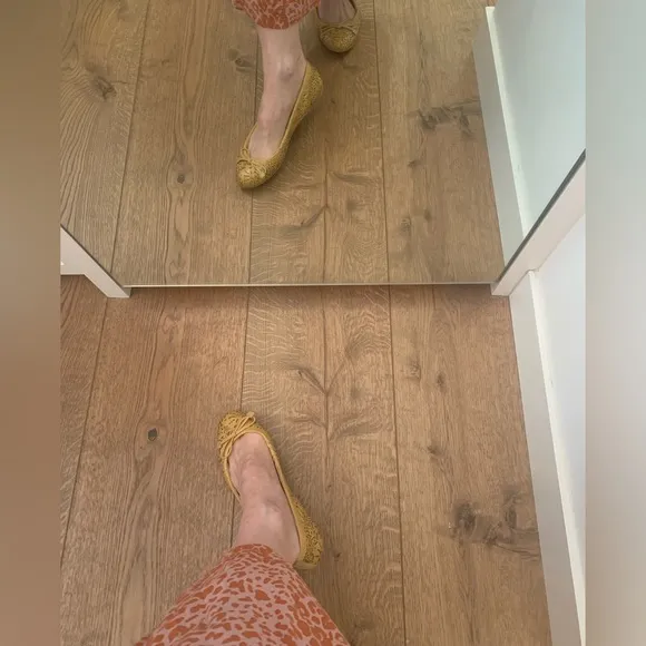 Prada Calzature Cipria Bow Ballet Flats - Nude Patent