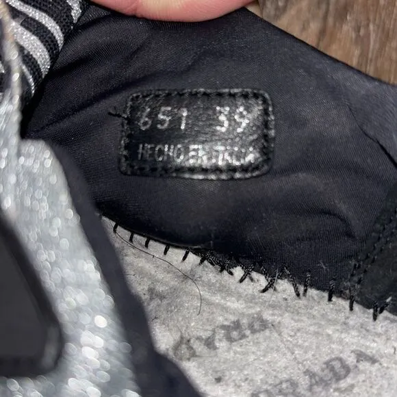 PRADA cloud burst woman’s sneakers gray metallic glitter size 39.