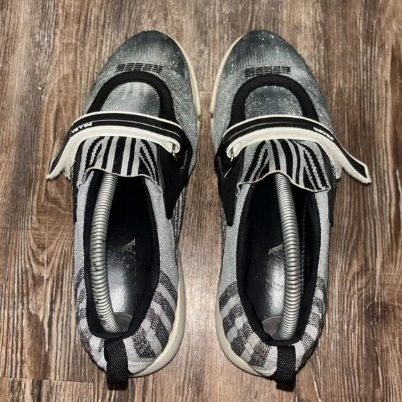 PRADA cloud burst woman’s sneakers gray metallic glitter size 39.