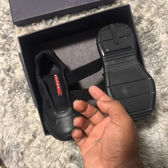 Prada Kids Black Sneakers