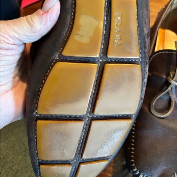 Prada Men's Brown Leather Loafers