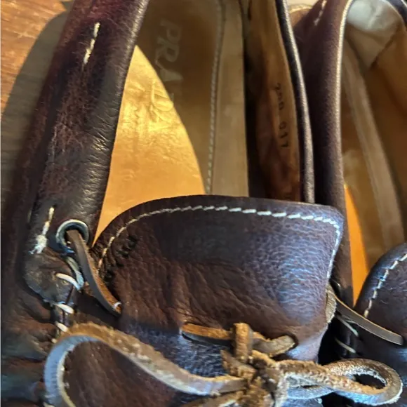 Prada Men's Brown Leather Loafers