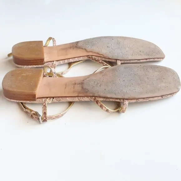 Prada Snakeskin Sandals Designer Summer Flats Casual Thong Sandals Flip Flops