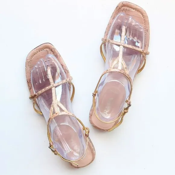Prada Snakeskin Sandals Designer Summer Flats Casual Thong Sandals Flip Flops