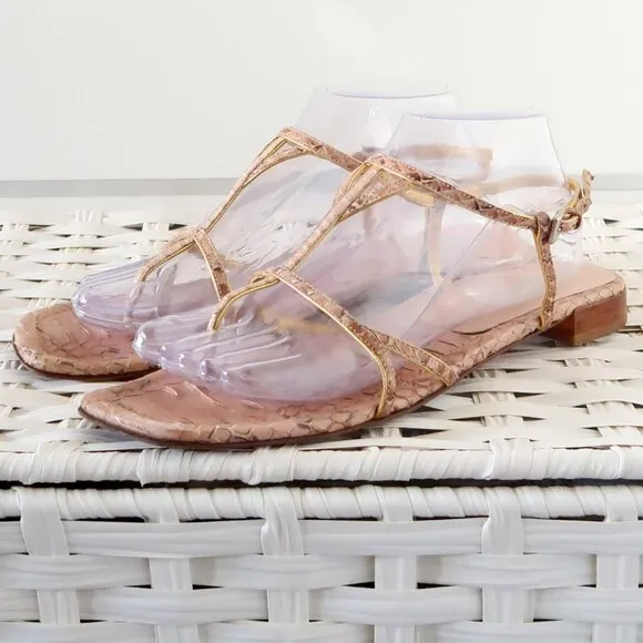 Prada Snakeskin Sandals Designer Summer Flats Casual Thong Sandals Flip Flops