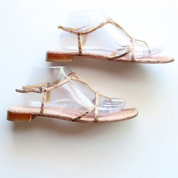 Prada Snakeskin Sandals Designer Summer Flats Casual Thong Sandals Flip Flops