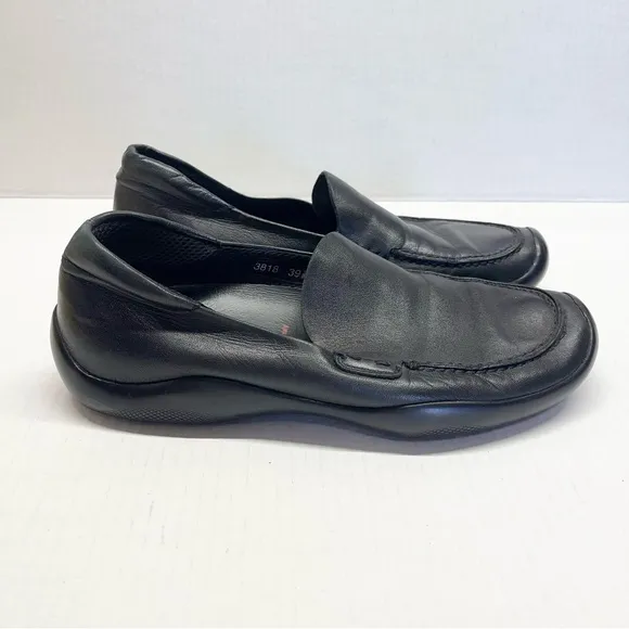 Prada Women’s Black Leather Loafers Size 39.5