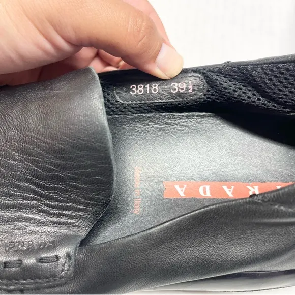 Prada Women’s Black Leather Loafers Size 39.5
