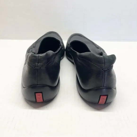 Prada Women’s Black Leather Loafers Size 39.5