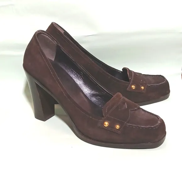 Prada Women's Brown Suede Loafers