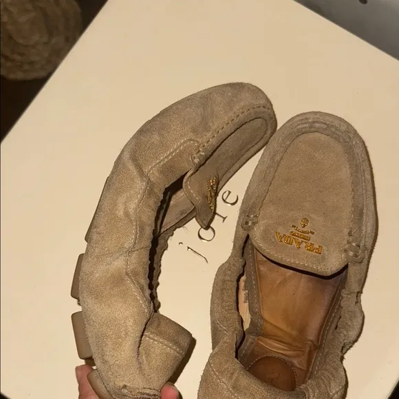 Prada Women's Brown Suede Loafers