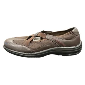 Propet Sapphire X-strap Feather Lite Brown Flats Size 8 NWOT