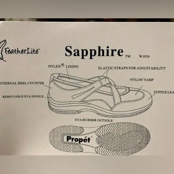 Propet Sapphire X-strap Feather Lite Brown Flats Size 8 NWOT