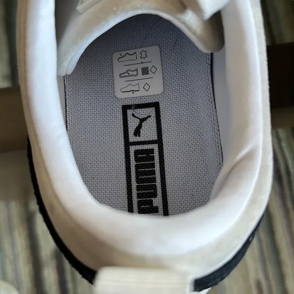 Puma Mayze platform sneakers in off white