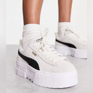 Puma Mayze platform sneakers in off white