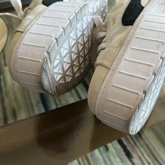 Puma Mayze platform sneakers in off white