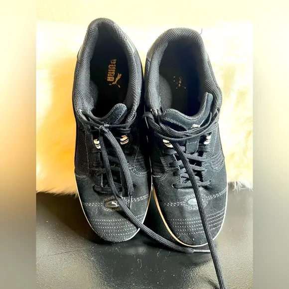 Puma Men's Fashion Sneakers Black Leather Size 8.5