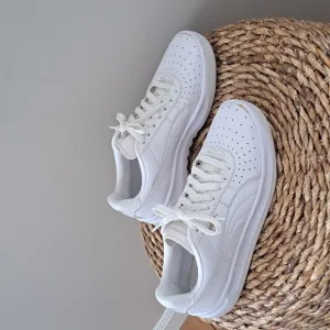 Puma Mens GV‎ Special White Leather Fashion/Athleisure Sneakers S-7C Narrow