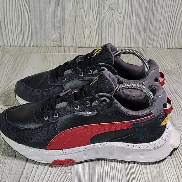 Puma Wild Rider Scuderia Ferrari Black Rosso Corsa Sneakers Mens Size 8