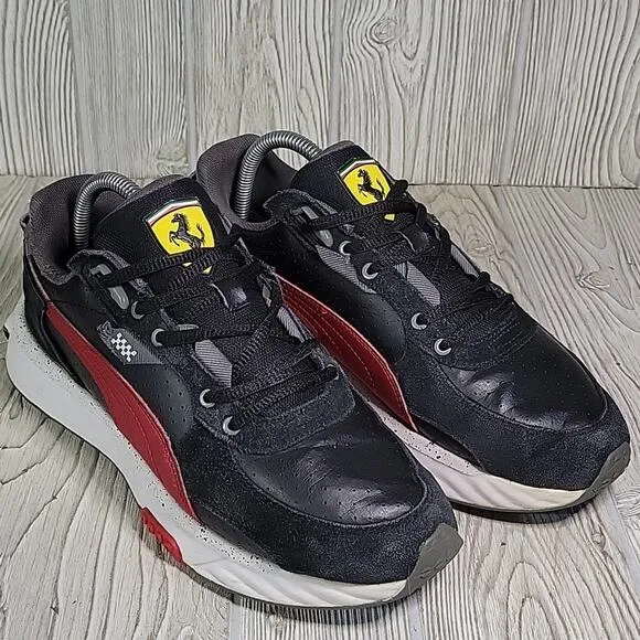 Puma Wild Rider Scuderia Ferrari Black Rosso Corsa Sneakers Mens Size 8