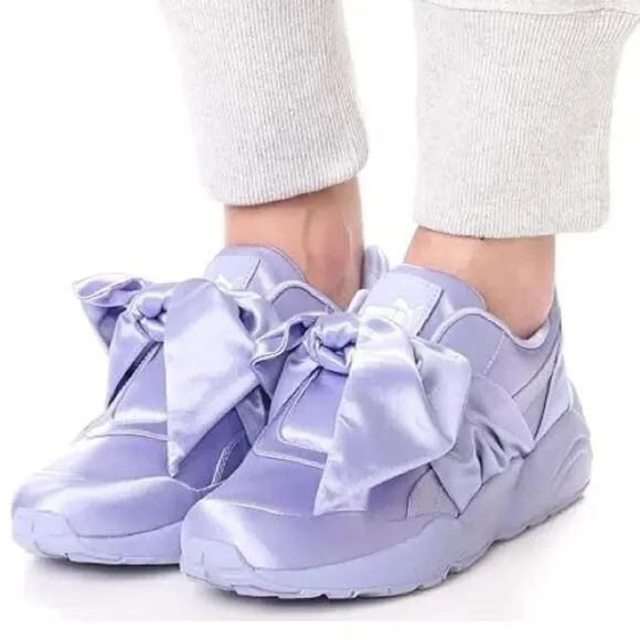 Puma X Fenty by Rihanna Bow lavender satin sneakers size 7.5
