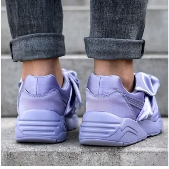 Puma X Fenty by Rihanna Bow lavender satin sneakers size 7.5