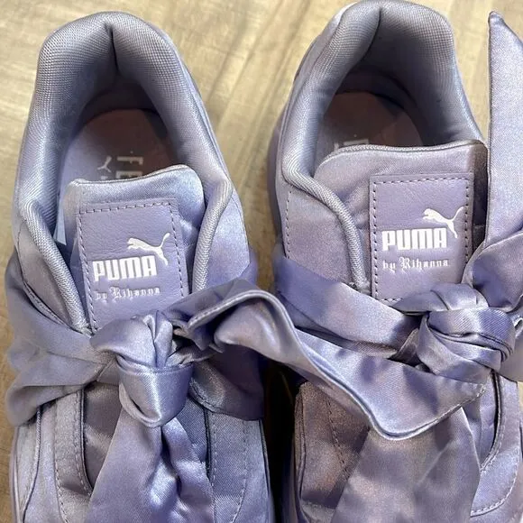 Puma X Fenty by Rihanna Bow lavender satin sneakers size 7.5