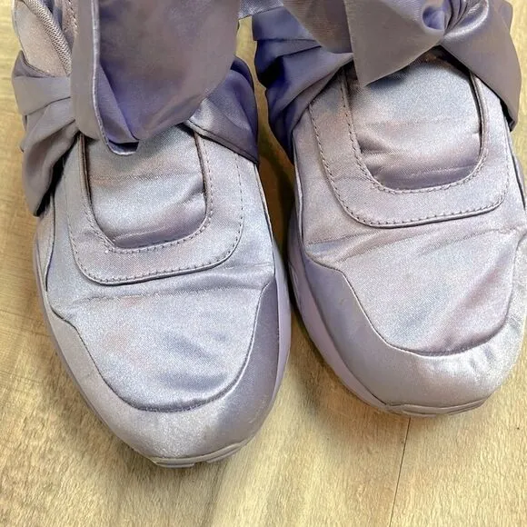 Puma X Fenty by Rihanna Bow lavender satin sneakers size 7.5