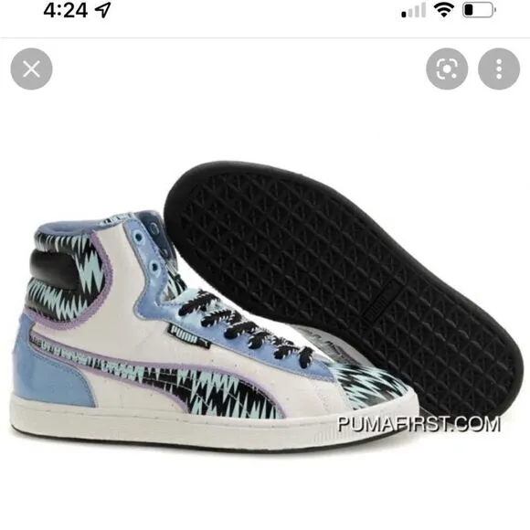 Puma Women's First Round Rp Zig Zag High Top Sneakers  7.5