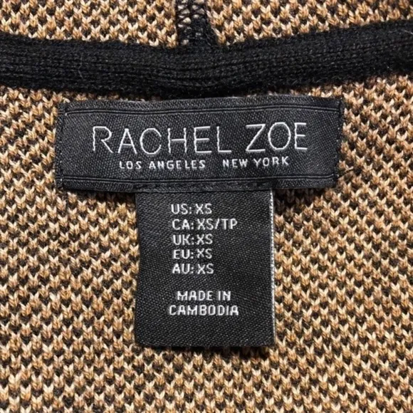 Rachel Zoe Open Longline Cardigan Animal Leopard Print Hood Lagenlook XS NWT