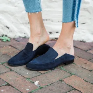 rag &amp; bone Navy Suede Ribbed  Alix Convertible Loafer Size 39 /US 9