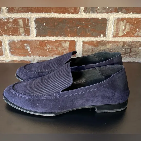 rag &amp; bone Navy Suede Ribbed  Alix Convertible Loafer Size 39 /US 9