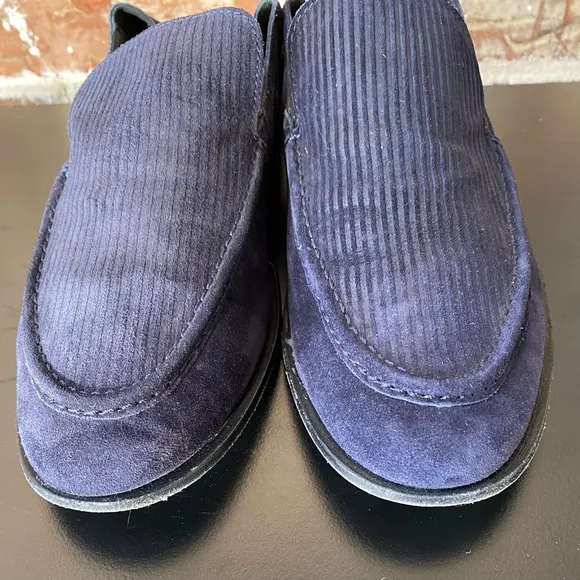 rag &amp; bone Navy Suede Ribbed  Alix Convertible Loafer Size 39 /US 9