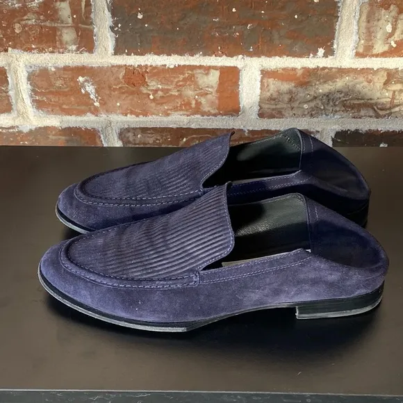 rag &amp; bone Navy Suede Ribbed  Alix Convertible Loafer Size 39 /US 9