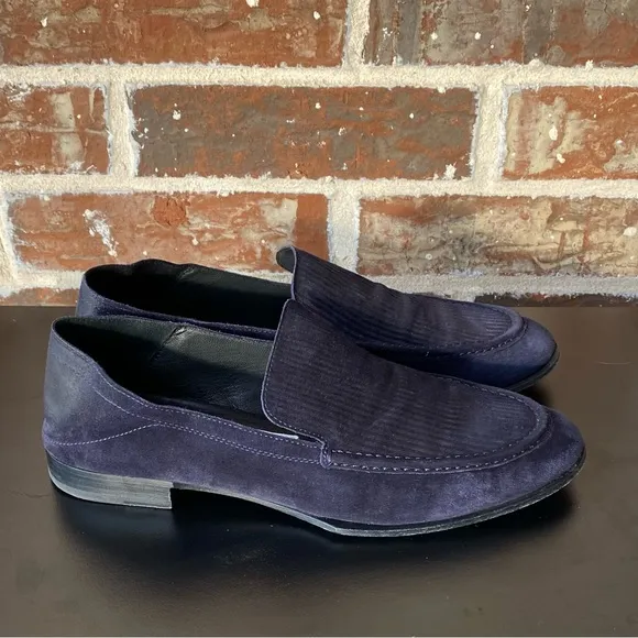 rag &amp; bone Navy Suede Ribbed  Alix Convertible Loafer Size 39 /US 9